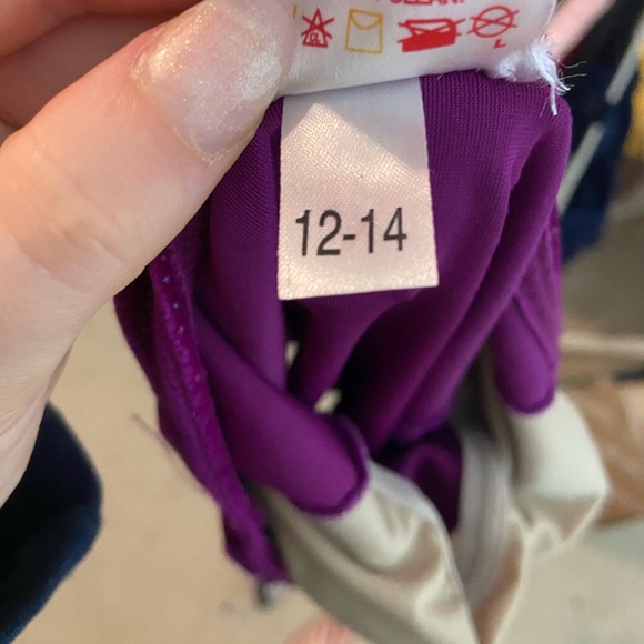 Magenta halter figure skating dress with Swarovski beading - Picture 13 of 14